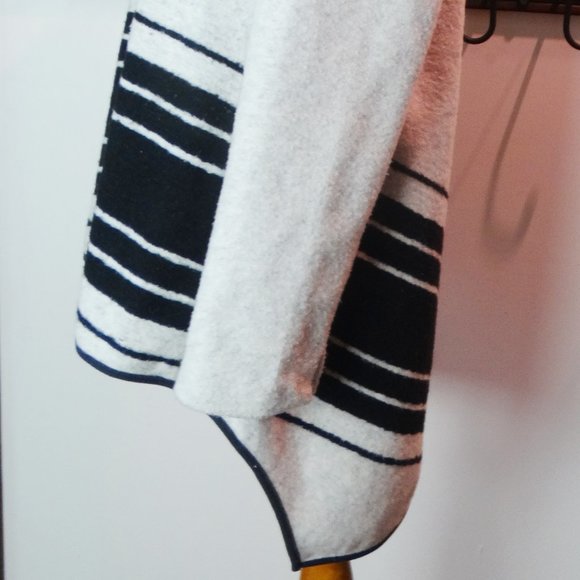 Anthropologie ELEVENSES Asymmetrical long Jacket/Coat LARGE Ardsley striped - Picture 5 of 11